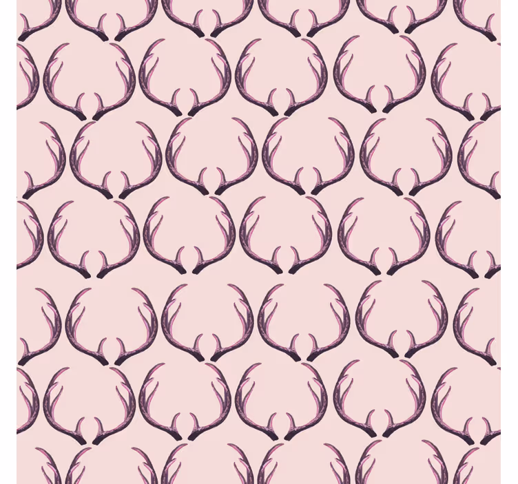 Tapet de animale cu coarne de cerb roz - TenStickers