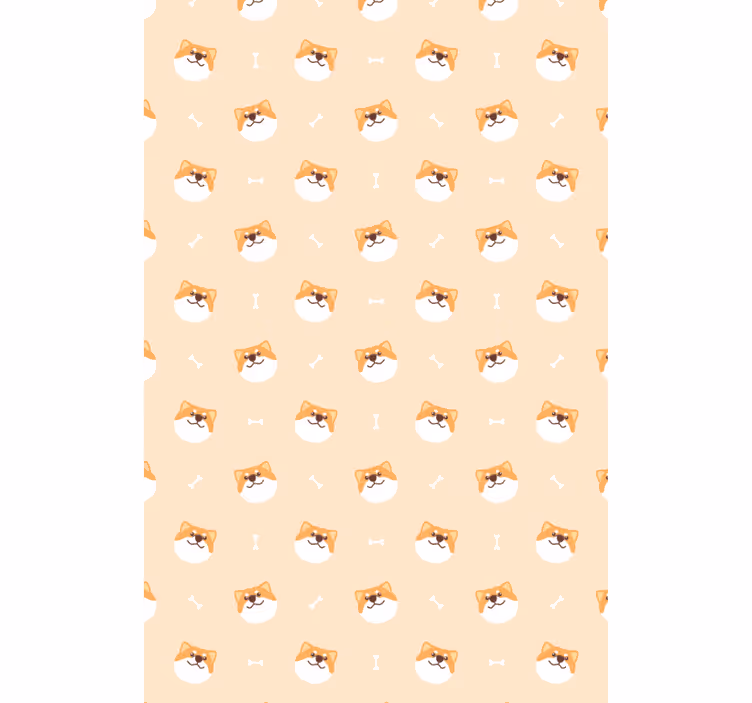 Tapet de animale față de câine drăguț desenată - TenStickers