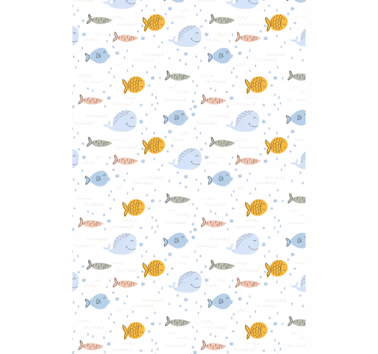 Tapet de animale pește colorat în stil desenat - TenStickers