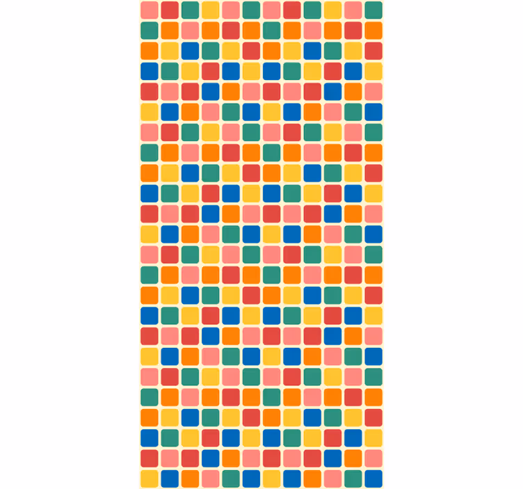 Birou tapet pătrate multicolore - TenStickers