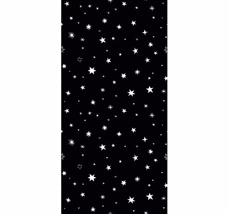 Birou tapet cu modele de stele alb-negru - TenStickers