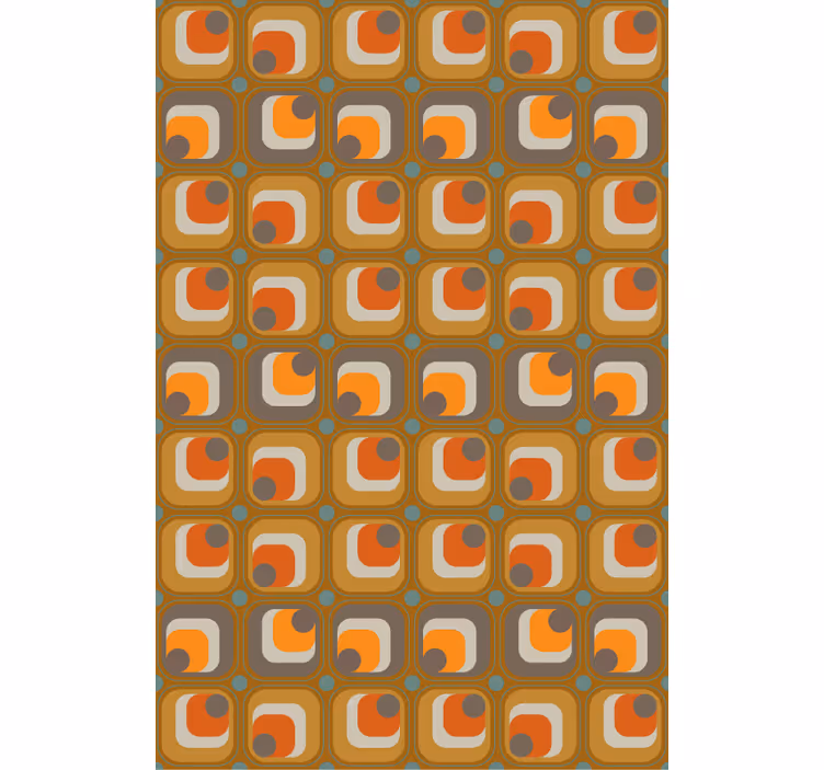 Birou tapet model pătrate retro anii '70 - TenStickers