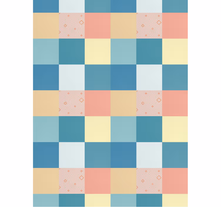 Tapet hol model retro colorat patchwork - TenStickers
