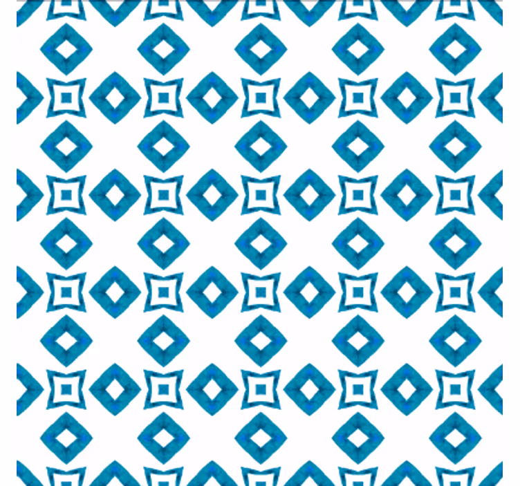 Tapet de sufragerie design geometric cu diamante albastre - TenStickers