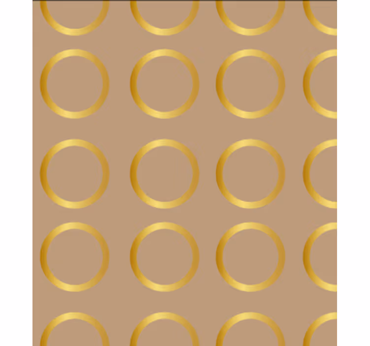 Tapet de sufragerie model geometric cercuri aurii - TenStickers