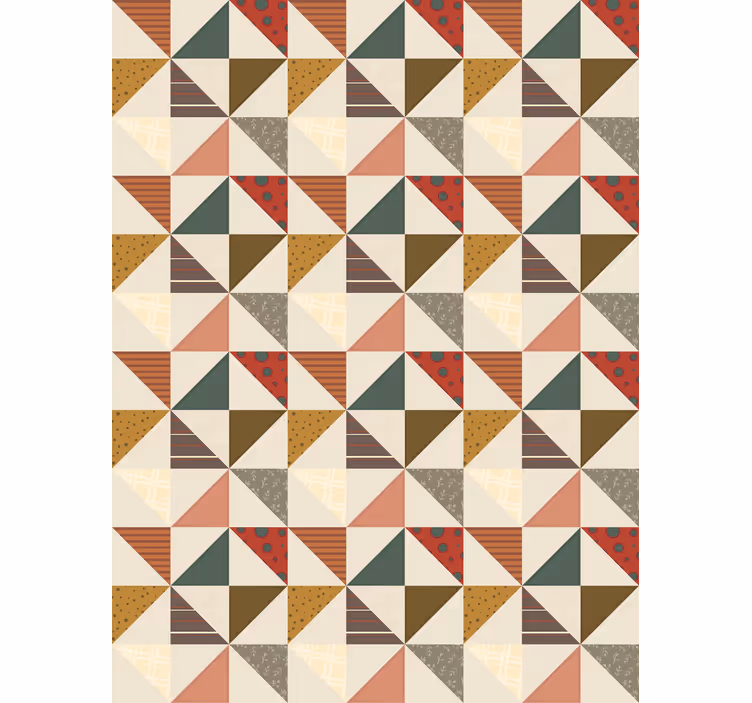 Tapet de sufragerie model geometric triunghiular - TenStickers