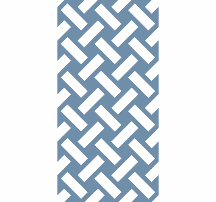 Tapet de sufragerie model pătrat geometric albastru - TenStickers