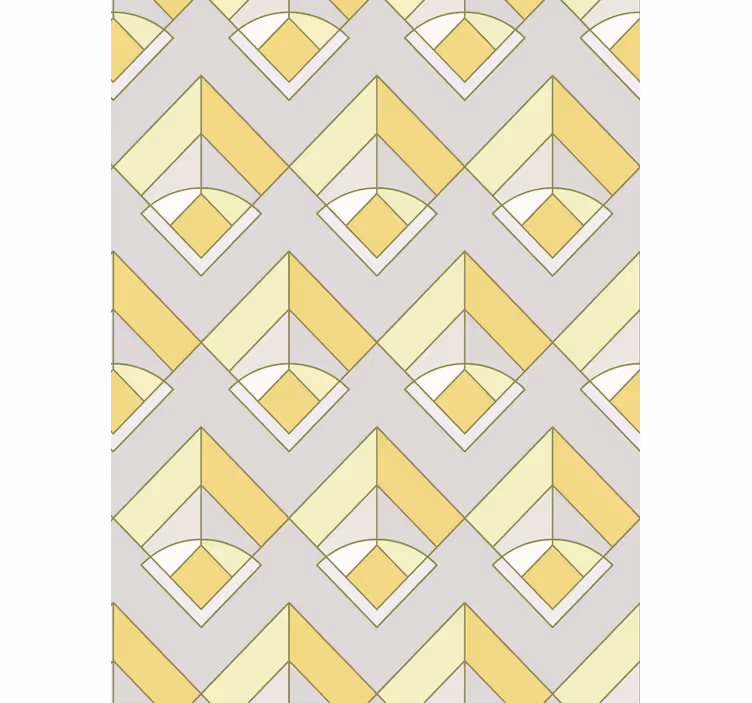 Tapet geometric model galben și gri - TenStickers