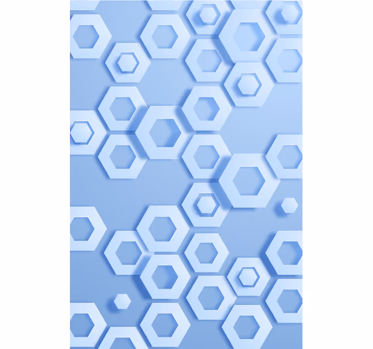 Tapet geometric model hexagonal albastru - TenStickers
