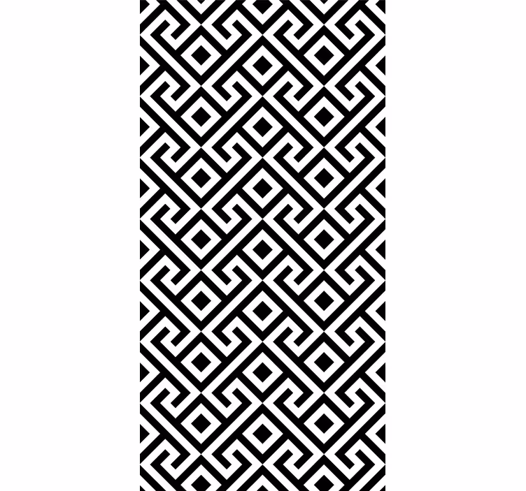 Tapet geometric model îndrăzneț alb-negru - TenStickers