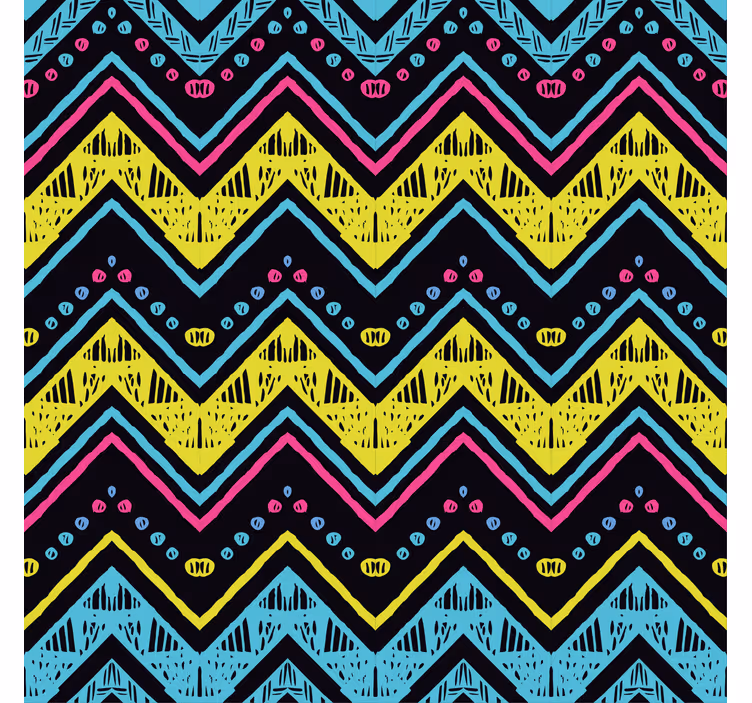 Tapet geometric cu model chevron vibrant - TenStickers