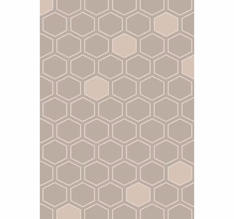 Tapet geometric motiv hexagon bej - TenStickers