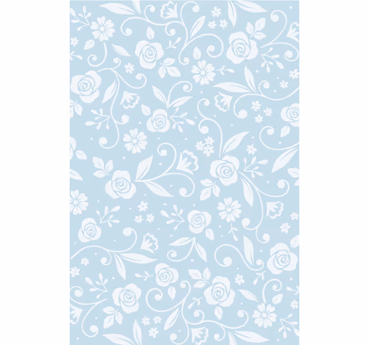 Tapet natura ornament flori albastre - TenStickers