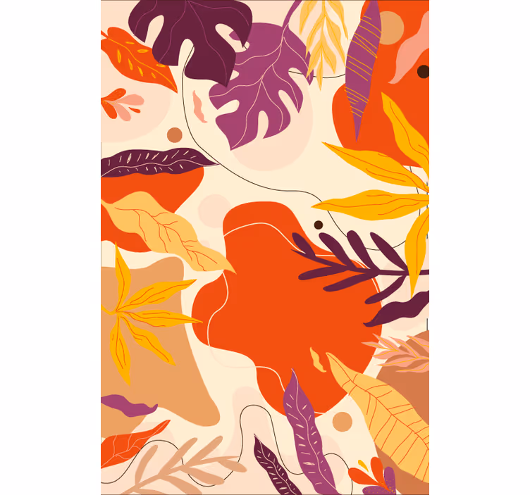 Tapet natura frunze abstracte colorate - TenStickers