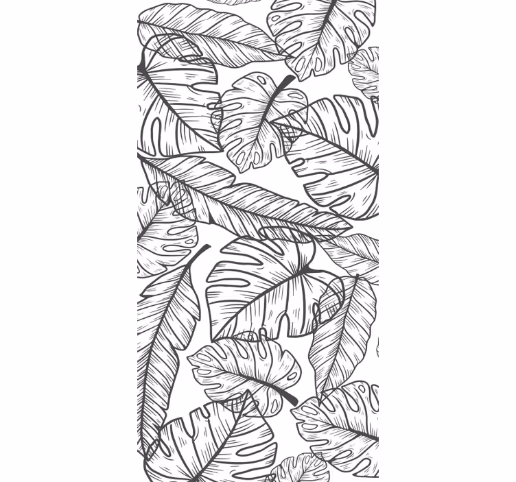 Tapet natura contur frunze mari - TenStickers