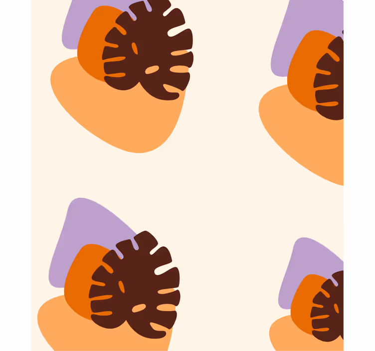 Tapet natura forme colorate de frunze - TenStickers