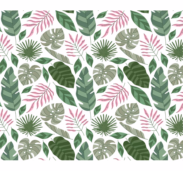Tapet natura cu motive de frunze tropicale - TenStickers
