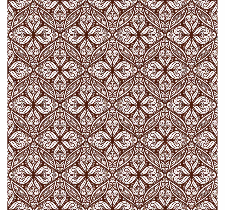 Tapet vintage cu model floral maro - TenStickers
