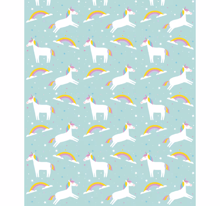 Tapet copii unicorni cu curcubeu - TenStickers