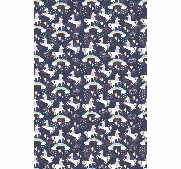 Tapet copii unicorni roz florali - TenStickers