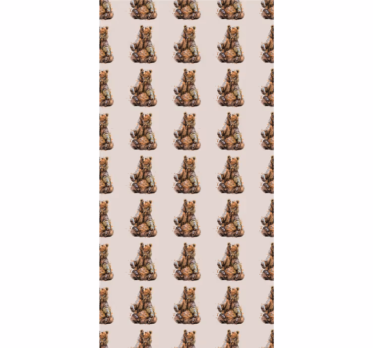 Tapet copii ursul culoare maro - TenStickers