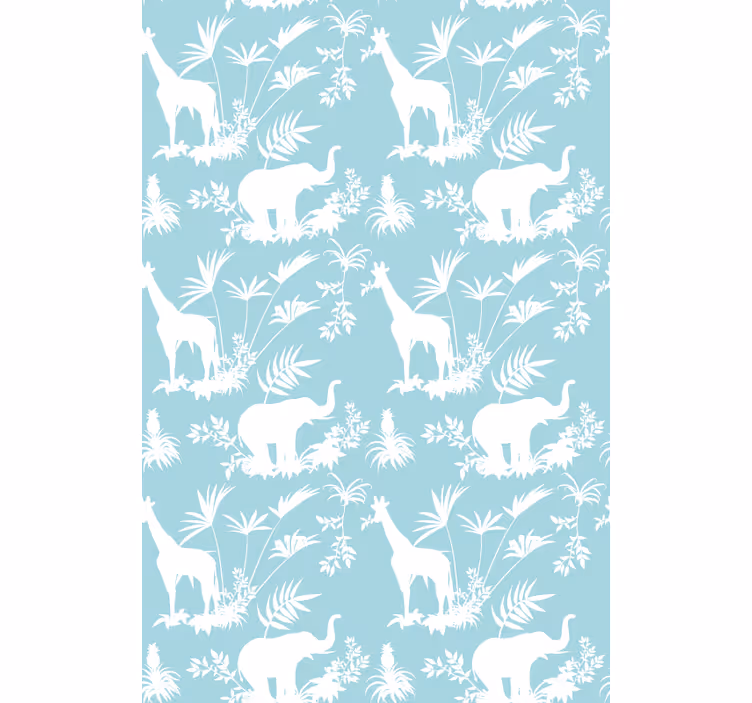 Tapet copii elefanți și girafe - TenStickers