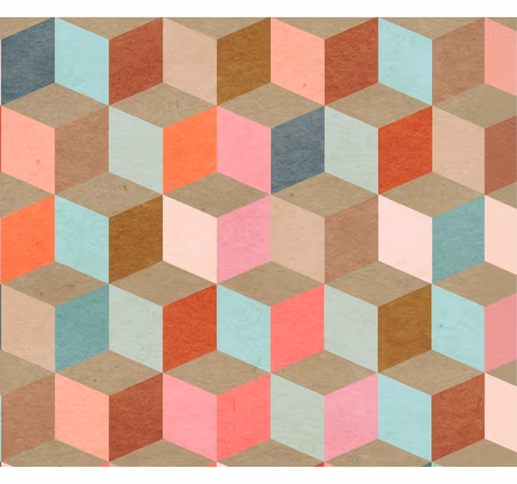 Tapet camera de zi model geometric pastel kraft - TenStickers