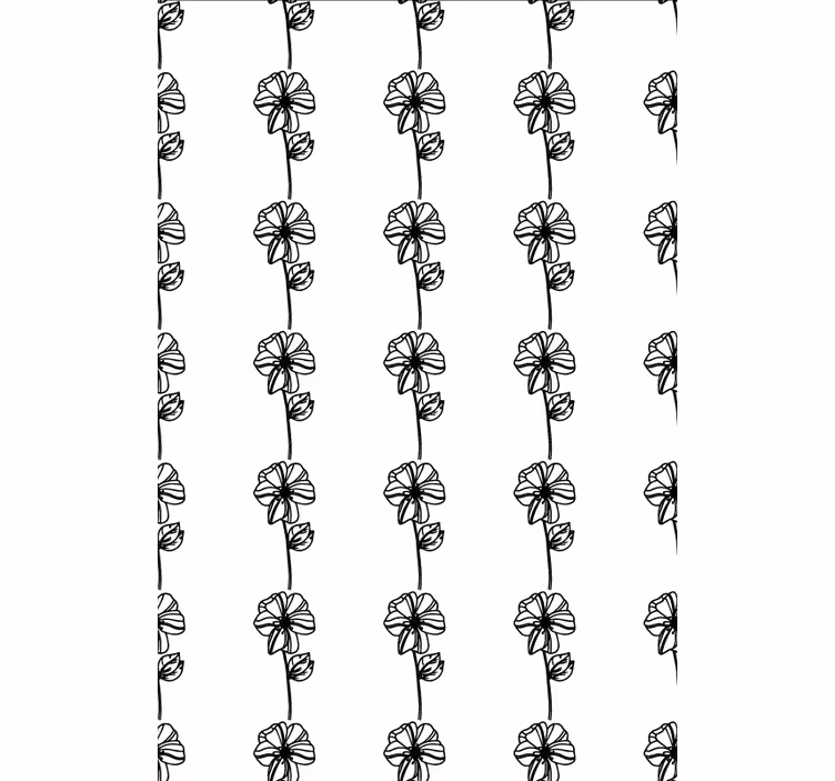 Tapet hol flori verticale negre - TenStickers