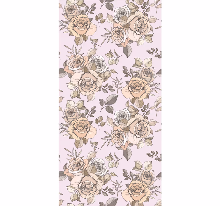 Tapet hol cu motiv elegant de trandafiri - TenStickers