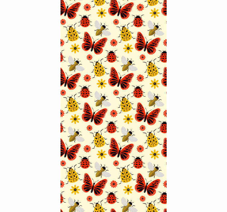 Tapet nordic model minimalist cu insecte colorate - TenStickers