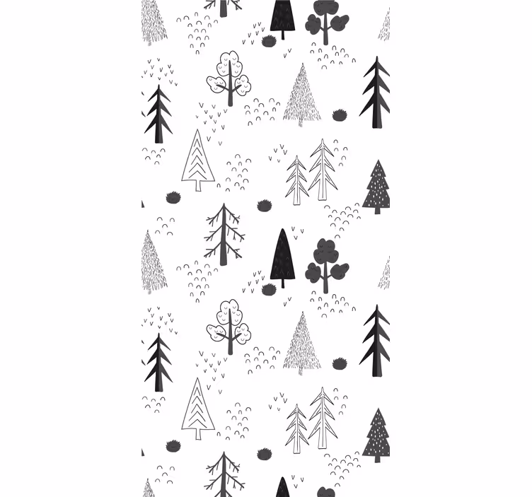 Tapet nordic copaci albi minimalisti stil nordic - TenStickers
