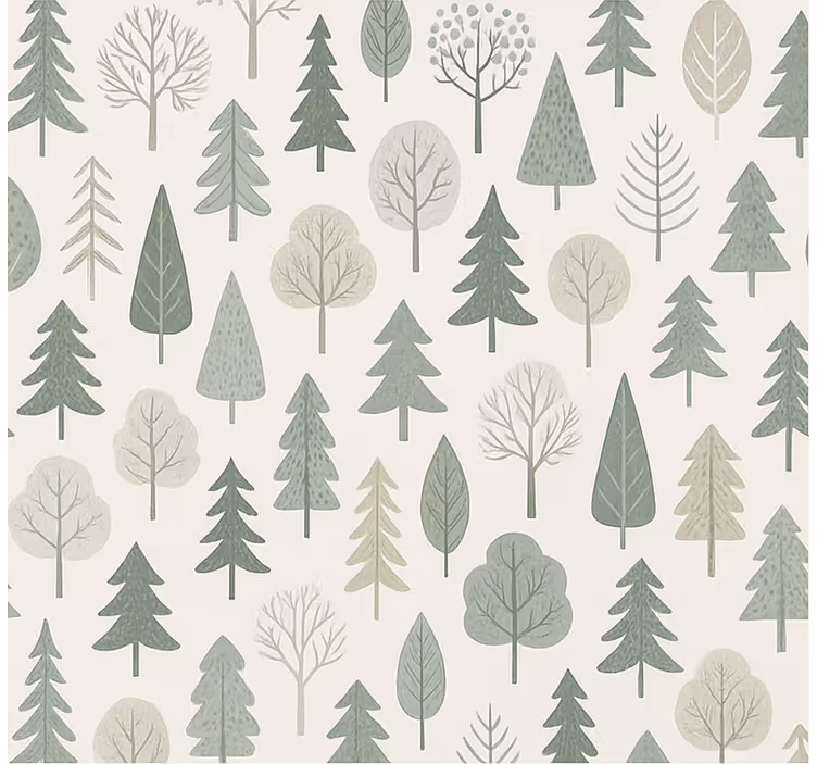 Tapet nordic pădure scandinavă liniștitoare - TenStickers