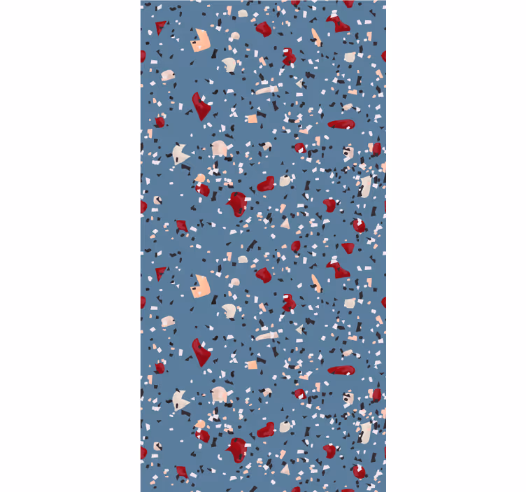 Tapet texturat terrazzo geometric albastru - TenStickers