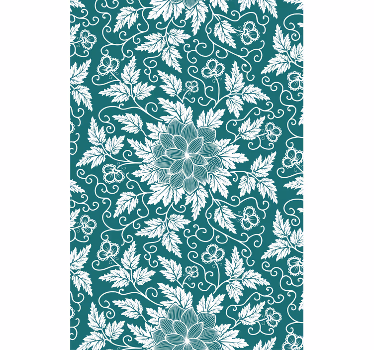 Tapet camera de zi cu ornament floral vintage - TenStickers