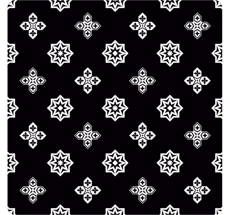 Tapet gresie model vintage alb-negru - TenStickers