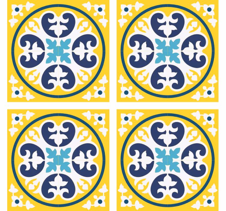 Tapet gresie ceramic cu model floral - TenStickers