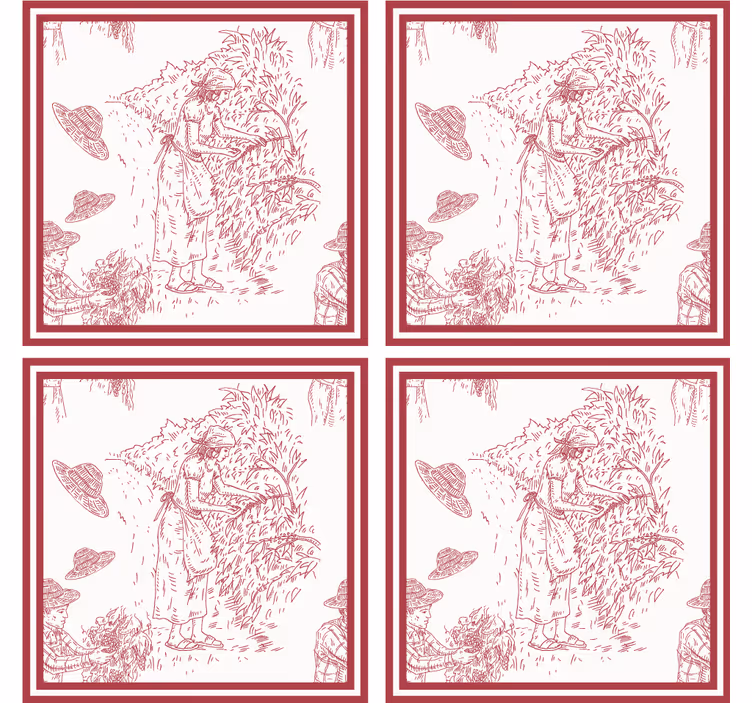 Tapet vintage ilustrație peisaj rustic - TenStickers