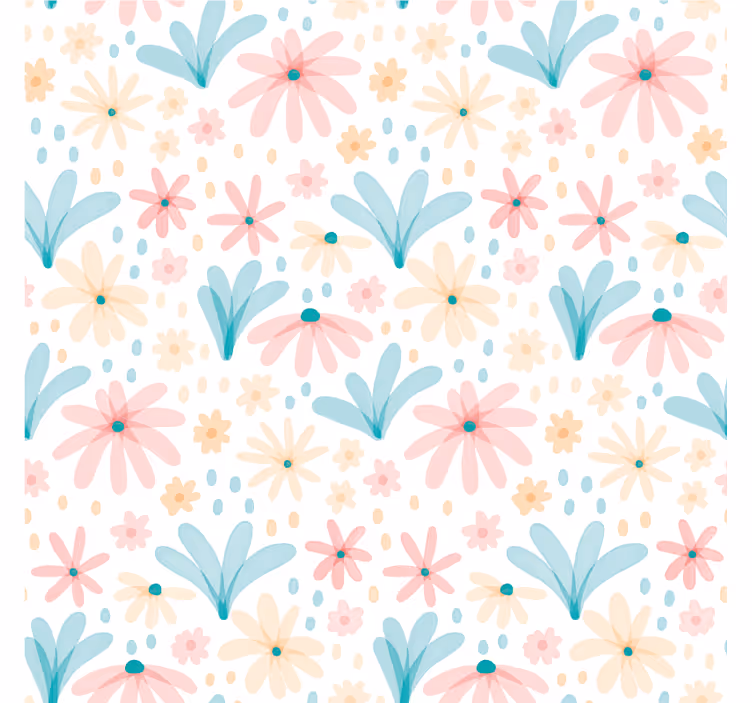 Tapet flori model floral pastelat - TenStickers