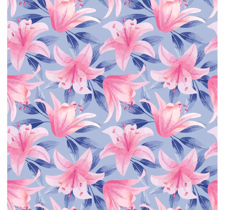 Tapet flori ilustrație florală acquerel roz și violet - TenStickers