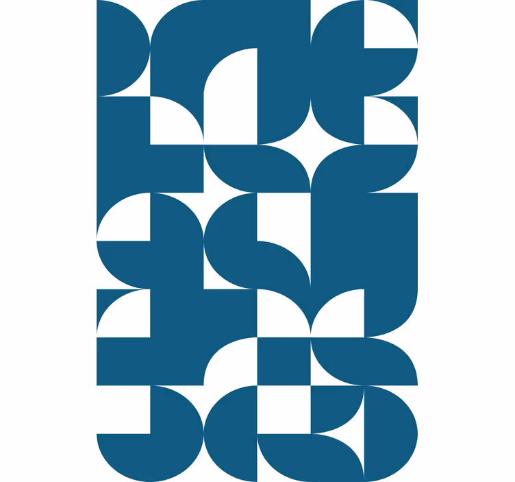 Tapet geometric model artistic cerc albastru - TenStickers