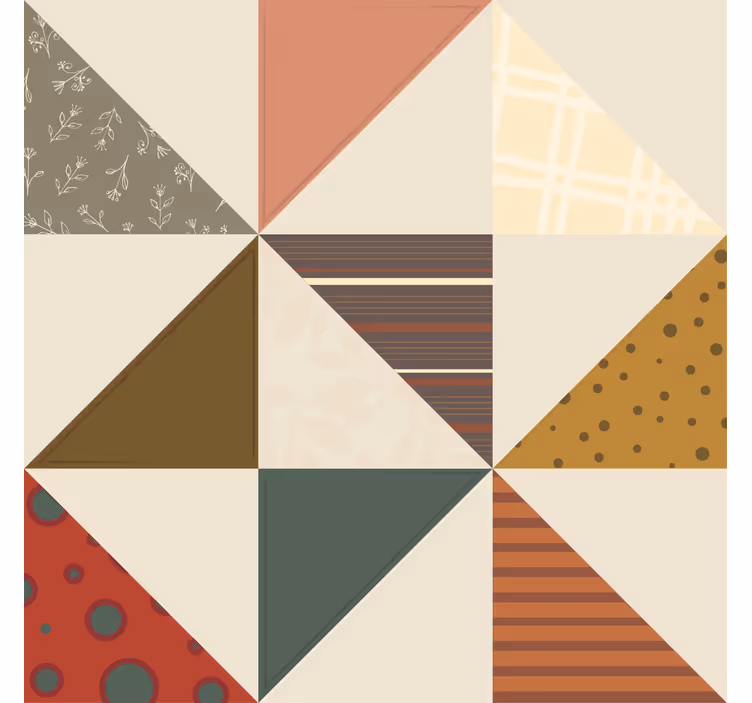 Tapet vintage cu model geometric triunghiular - TenStickers
