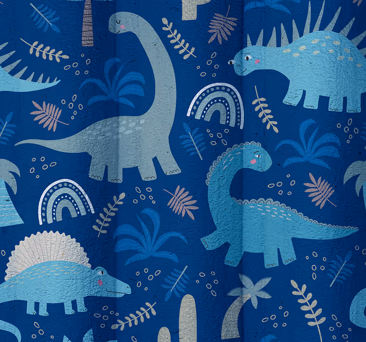 Tapet dinozauri nuanțe de albastru - TenStickers