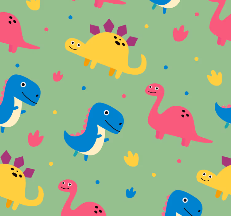Tapet dinozauri stil colorat - TenStickers