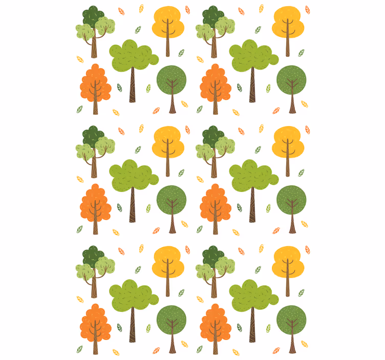 Copaci tapet cu model colorat - TenStickers