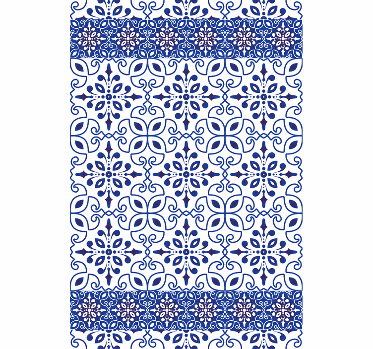 Birou tapet design clasic alb și albastru - TenStickers