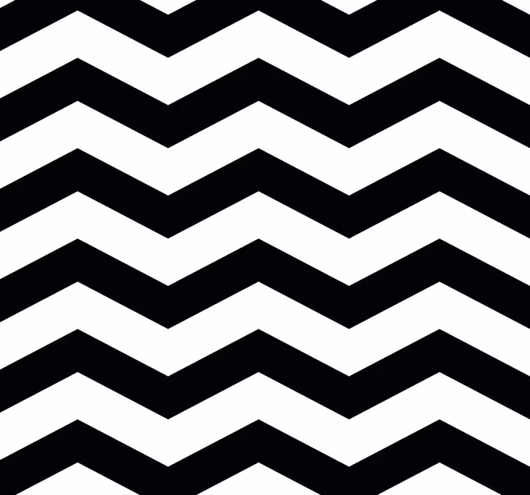 Tapet bucătărie model zigzag alb și negru - TenStickers