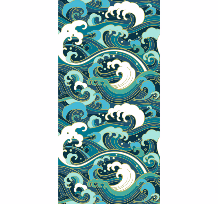 Tapet modern stil valuri mari japoneze - TenStickers