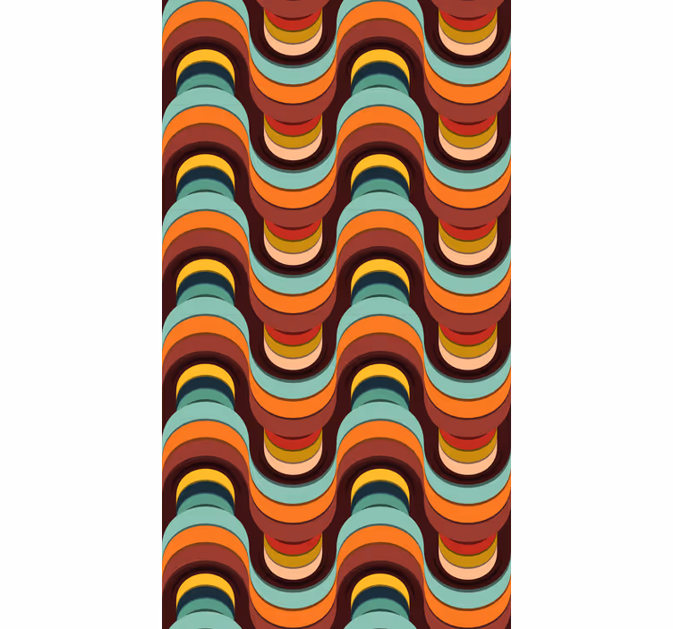 Tapet modern cu model retro colorat - TenStickers