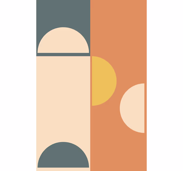 Tapet modern artă geometrică cu semicercuri și dreptunghiuri - TenStickers