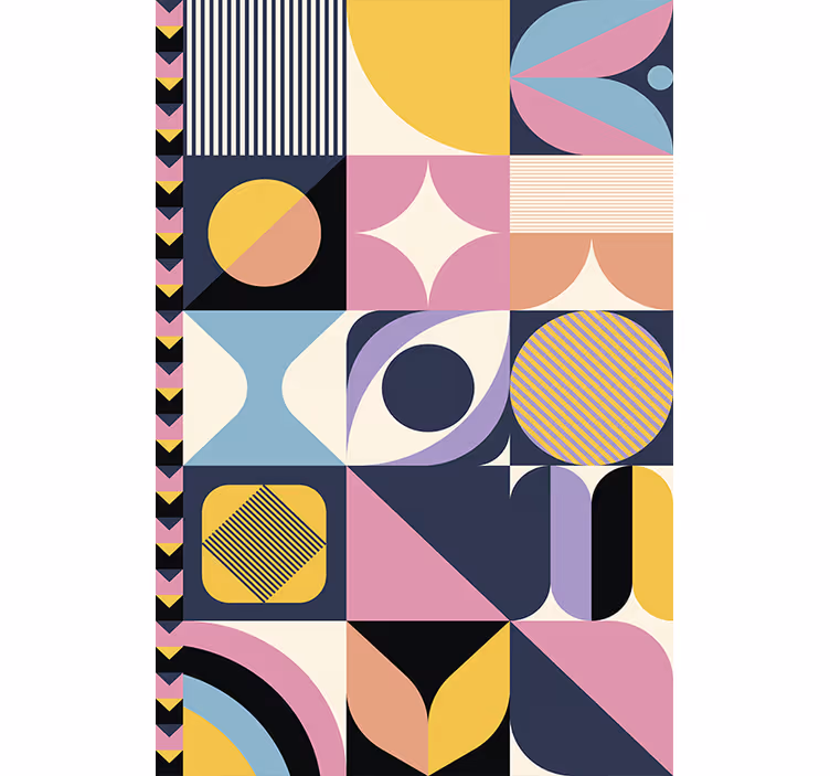Tapet modern pictură geometrică cu multe figuri - TenStickers
